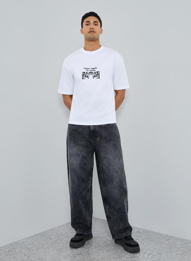 ستايلي تيشيرت واسع بتطريز نمر - Image 2